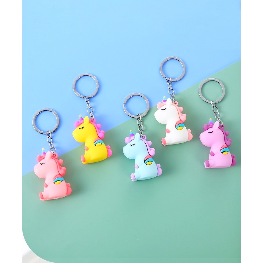 GANTUNGAN KUNCI UNICORN DUDUK // Ganci Karakter Unicorn Unik Lucu | Gantungan tas | Bag Charm | Souvenir Murah | Keychain | COD