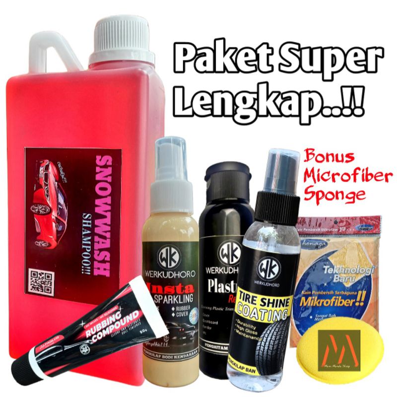 Paket Super Poles Motor Mobil / Shampo Mobil / Pengkilap Motor / Penghitam Permanen/ Coating Ban / Rubbing Compound penghilang baret / Semirban / perawatan otomotif