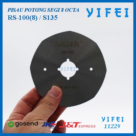 Pisau Mesin Potong Kain OCTA Segi delapan YIFEI-11229/RS-100 S135(8) /Mata Pisau Mesin Potong Portable KM OCTA RS100 / RC100 4.9