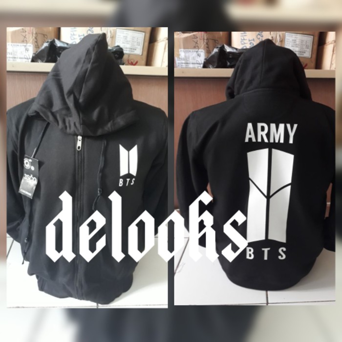 Jaket Zipper BTS Army