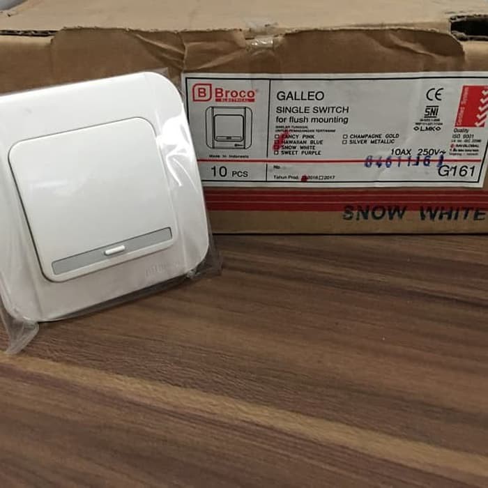 Saklar IB Tanam Galleo Broco Dilengkapi Lampu Tanda Saat Gelap