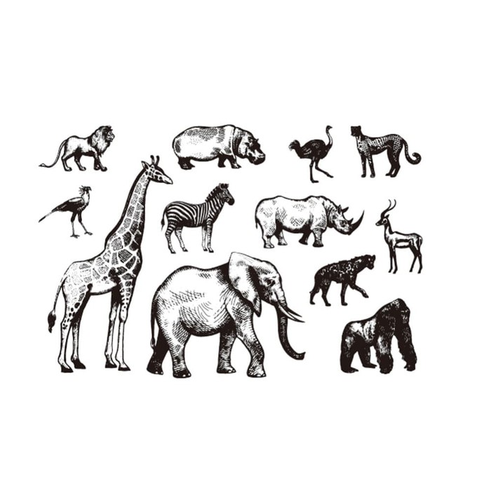 

Clear Stamp (Stempel Transparan/Bening) - 12 Kind Animal Pattern