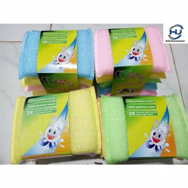 Sponge Cuci Piring Besar 12 cm merk Good Wife / My / Pagoda (sesuai stok yg ada)