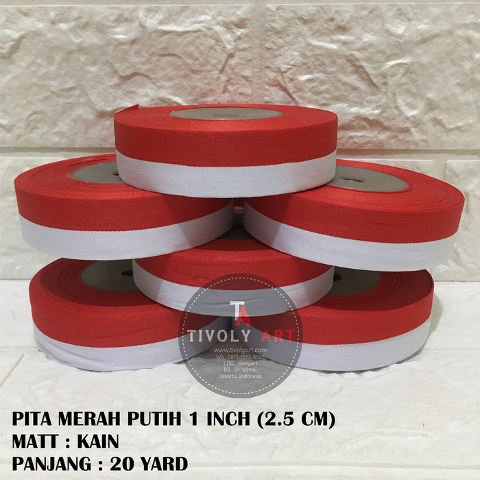 

Pita Merah Putih 1 Inci / Hiasan 17 Agustus HUT RI / Pita Kain Termurah