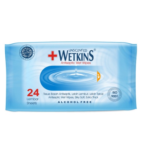 TISSUE BASAH WETKINS ANTISEPTIC ISI 10, 24, DAN 50 SHEET || WET WIPES [SWEETSPACE]