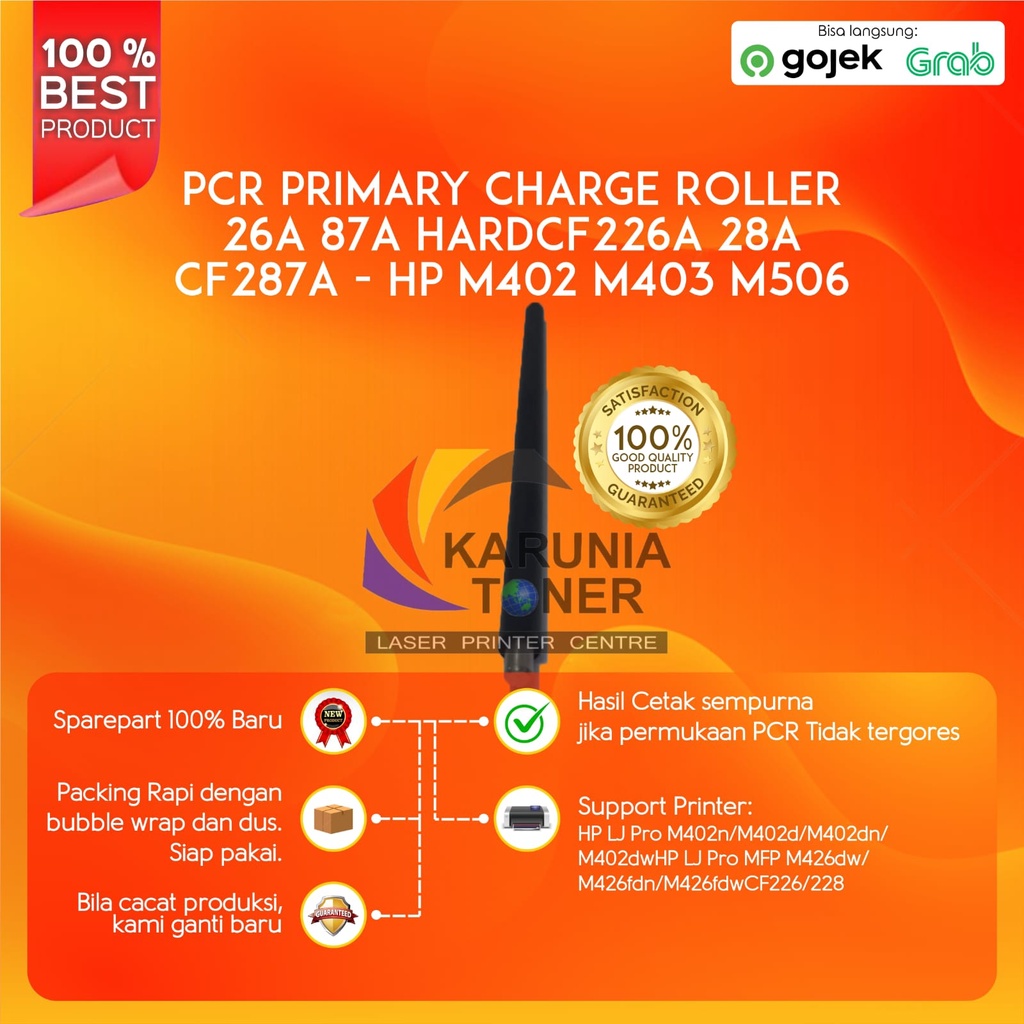 PCR Primary Charge Roller 26A CF226A 28A 87A CF287A M402 M403 M501 M506 M506dn M506n M506x M527