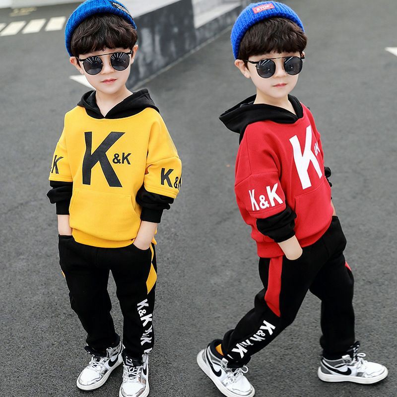 Setelan Anak Laki Laki PREMIUM Hoodie Korean K&amp;K Yellow