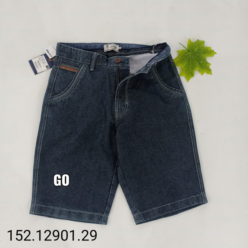 gof EMBA CELANA JEANS Pakaian Pria Celana Pendek Jeans Bermuda Casual Reguler Fit Slimfit Original