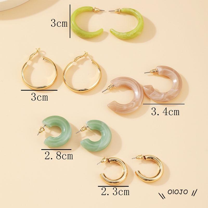 5 Pcs/set Fashion Kupu-kupu Mutiara Warna Anting Aksesoris Fashion Wanita Akrilik - ol