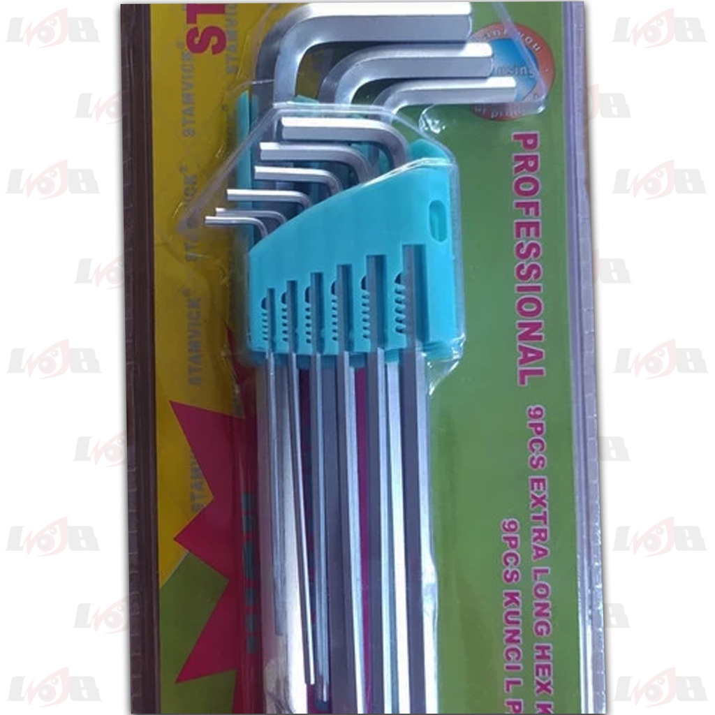 Kunci L Set Stamvick Hexagonal Bintang Key Wrench Hex Kombinasi 9pcs