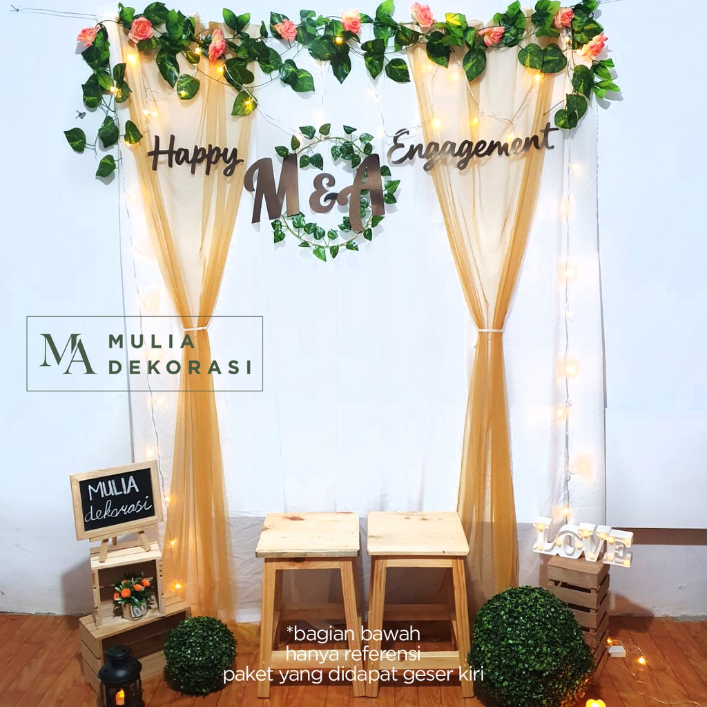 Dekorasi Lamaran Backdrop Nikahan PhotoBooth DIY Akad Nikah Aqiqah Khitan Paket Mulia A &amp; B