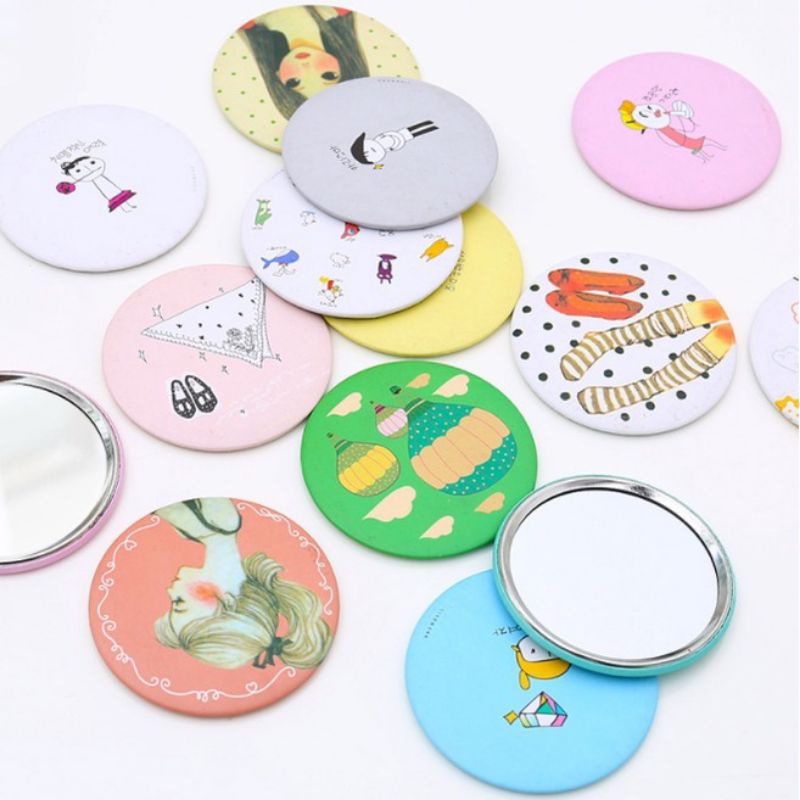 [BISA COD] CERMIN SAKU MOTIF LUCU CERMIN TRAVEL CERMIN PORTABLE CERMIN BULAT