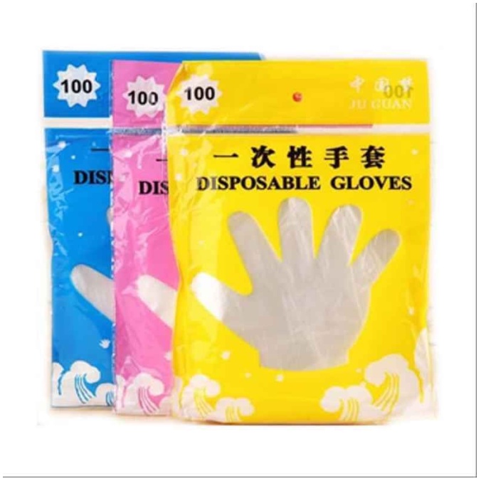 Sarung Tangan Plastik Gloves Isi 100 Pcs Sekali Pakai Disposable Glove