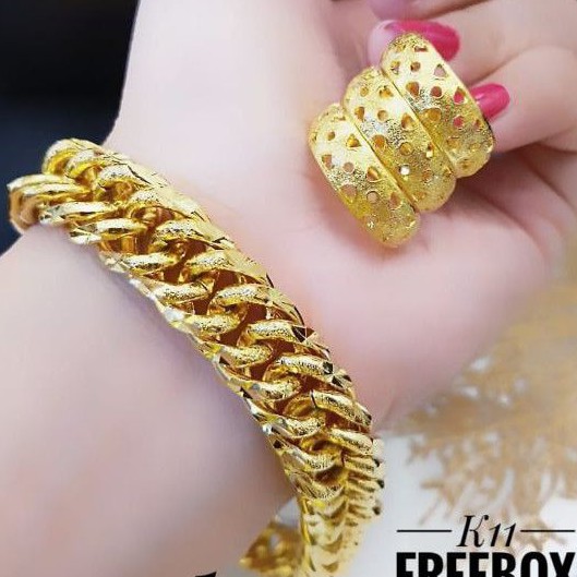 Xuping gelang dan cincin lapis emas 24k 1511m