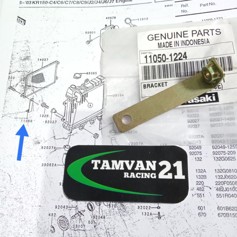 NOS BREKET SAYAP BRACKET SHROUD NINJA R LAMA KR KIS ORIGINAL KAWASAKI