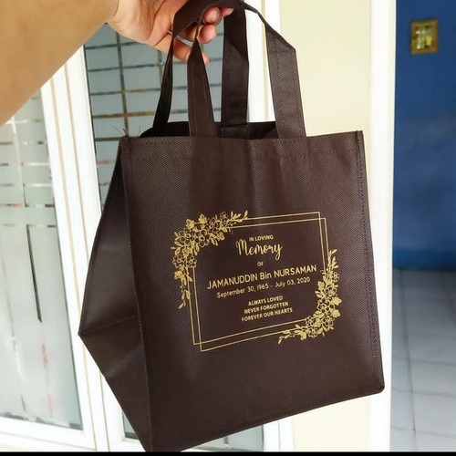 1 HARI BERES TAS SPUNBOND 75GSM  SUPER TEBAL MAKSIMAL 10 KG model BOK NASI UK 27X26X25  GODDIE / Spunbond/ totebag/ goodiebag plus sablon