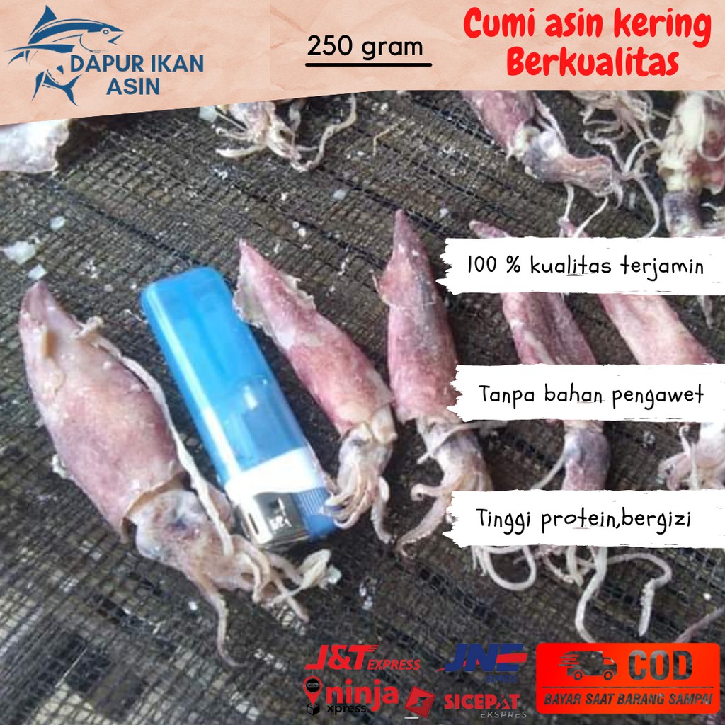 

Baby Cumi Sotong Asin Kering Kecil 250 gr