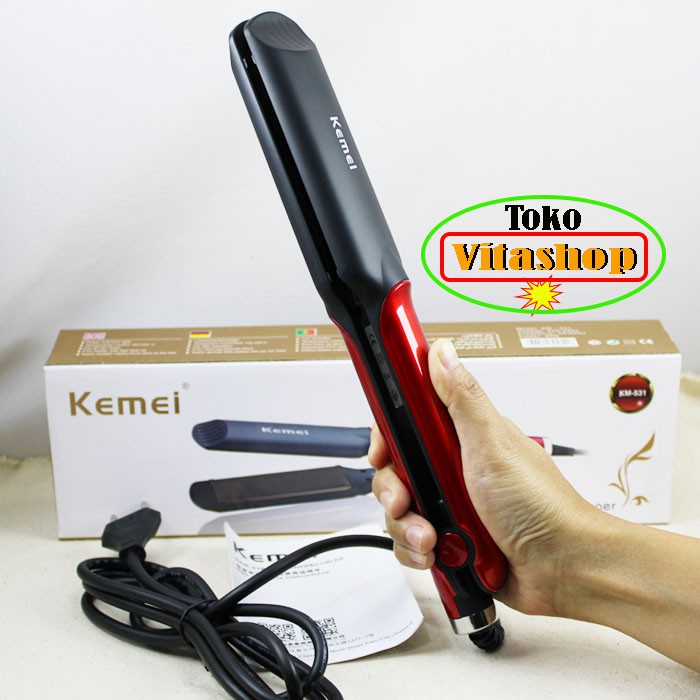 Kemei KM 531 Catokan Pelurus Rambut Catok Temperatur Suhu