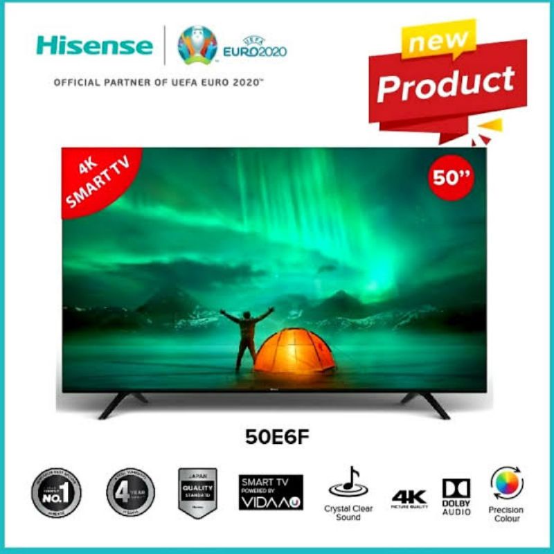HISENSE 50E6F LED TV -50 INCI SMART 4K BLUETOOTH GARANSI RESMI 4 TAHUN