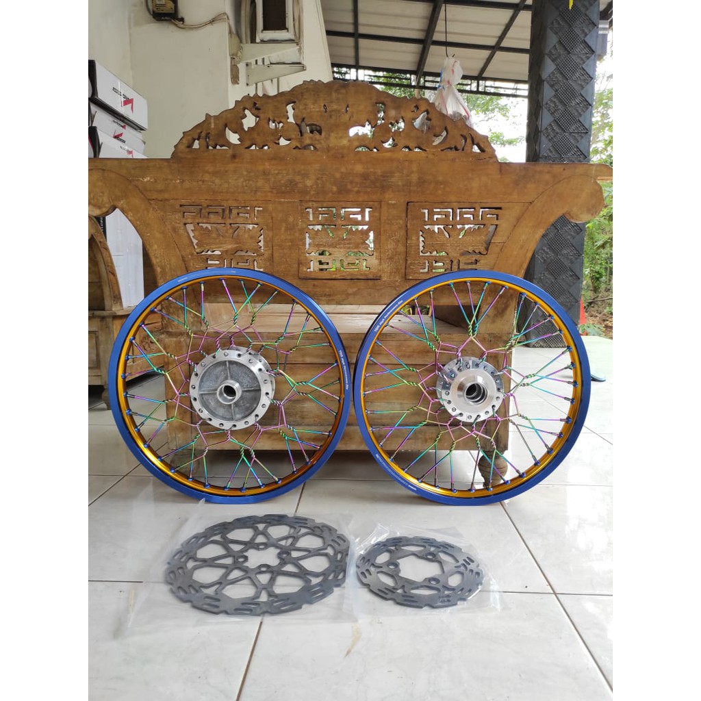 Velg Jari Jari Satria Fu 150 Paketan Ring 17 TDR TwoToone Model Stell Ulir Kepang