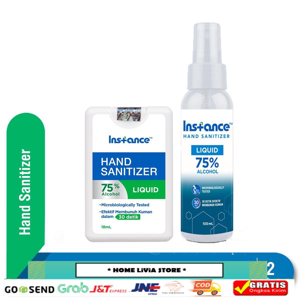 Instance Hand Sanitizer Spray 18 mL + Instance Hand Sanitizer Spray Botol 100 ml