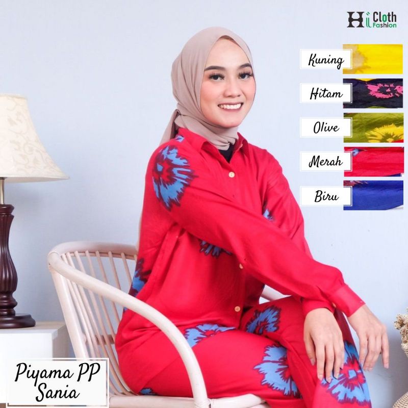 piyama rayon adem PP | baju kerah kancing