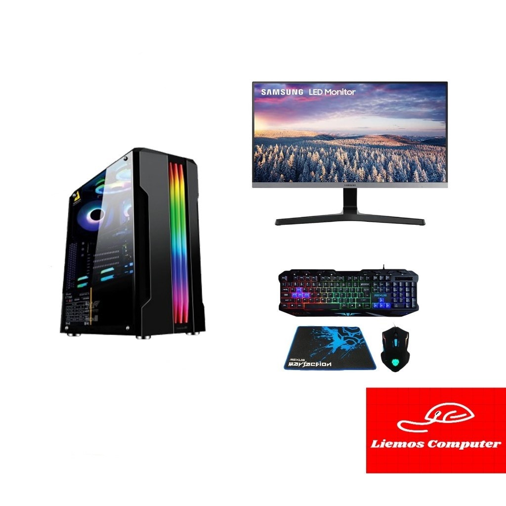 Paket 1 Set PC Komputer Gaming Editing Ryzen 5 4650G LED 19inch / Samsung S24R350 75Hz / Samsung 24 Curved 60hz