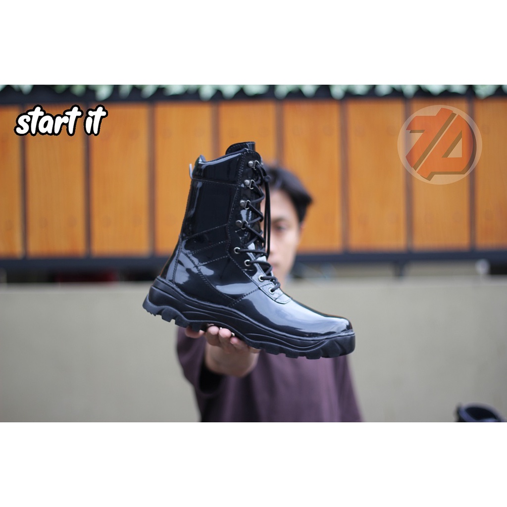 Sepatu PDL kilap security satpam sepatu dinas polri pdh pdl tali ikat kilap pria