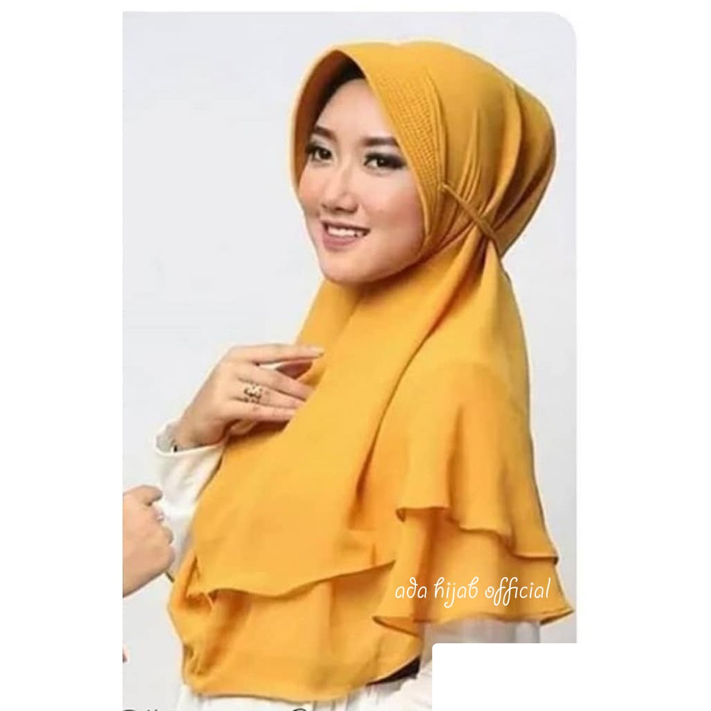 Bergo Maryam Pad Wolfis Khimar 2 Layer Tali Jilbab Syari Hijab Instan Kerudung Pet Antem Shopee Indonesia