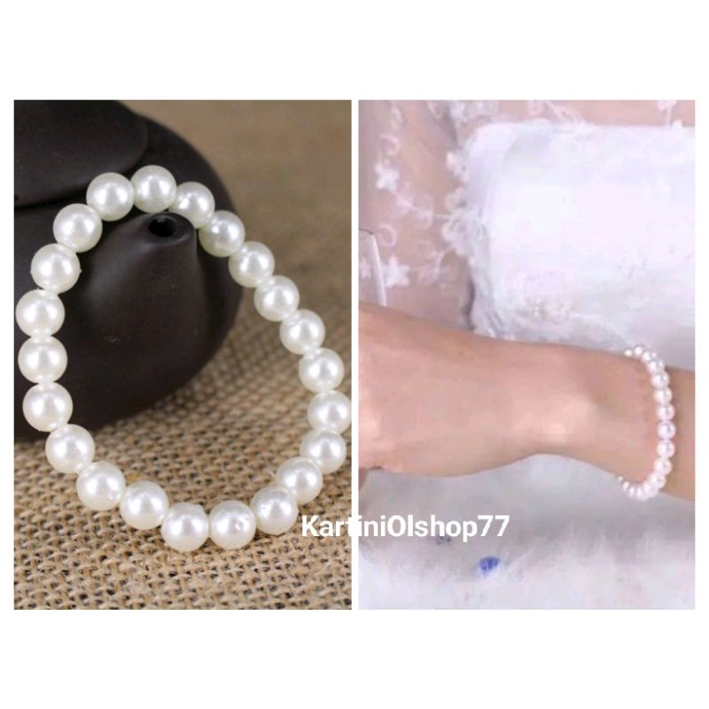 Gelang Mutiara White// Gelang Fashion Wanita// Gelang Cantik Kekinian