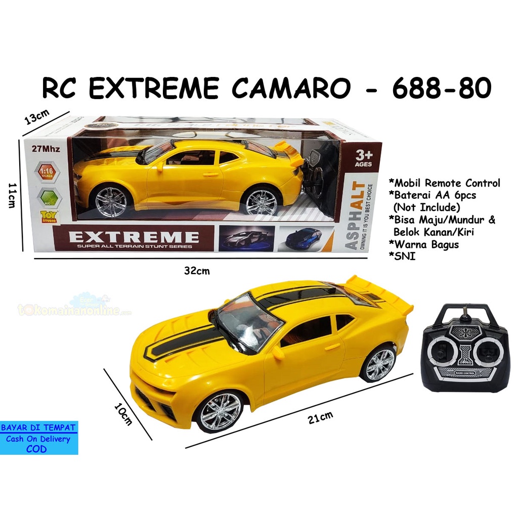 Mainan Remote Control RC EXTREME CAMARO - 688-80 Mobil Sedan Bumble Bee