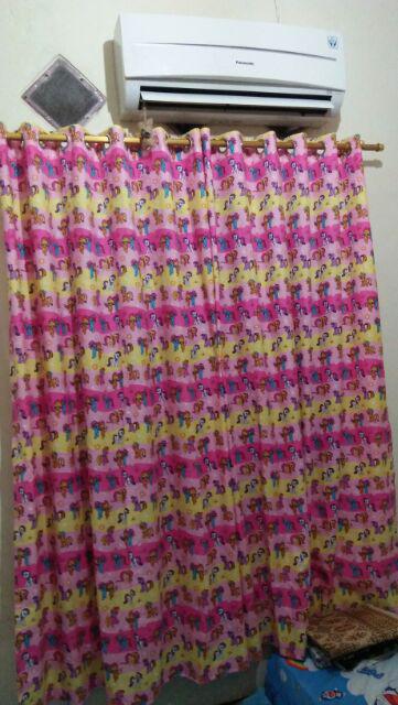 Gorden Pintu Karakter My Little Pony Pink Muda Model Smokering Ukuran L 140 Cm X T 210 Cm
