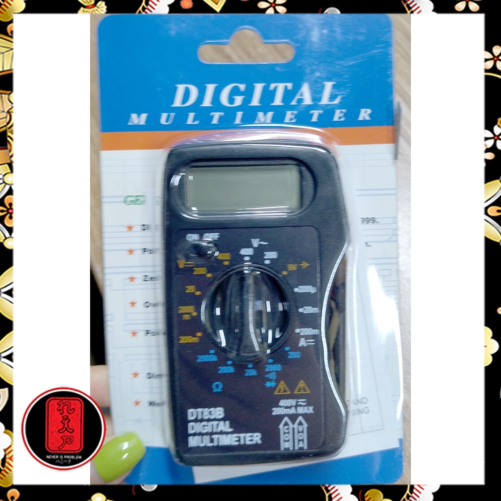 Pocket Size Digital Multimeter AC/DC Voltage Tester - DT83B - Black