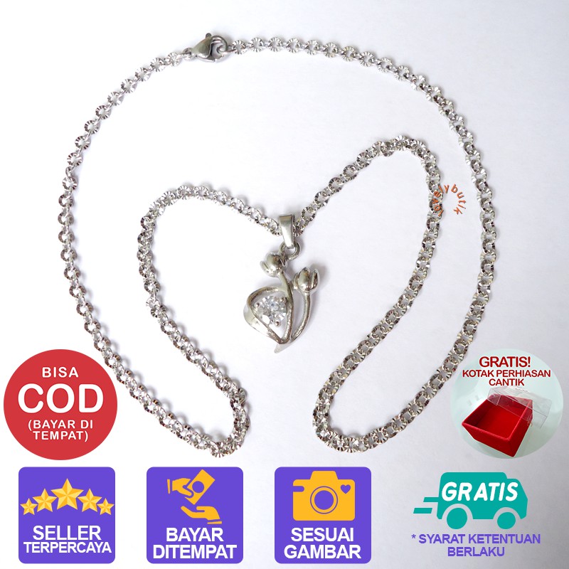 Lovelybutik Arabelle Kalung Titanium Anti Karat Kalung Wanita Titanium Bonus Kotak Perhiasan