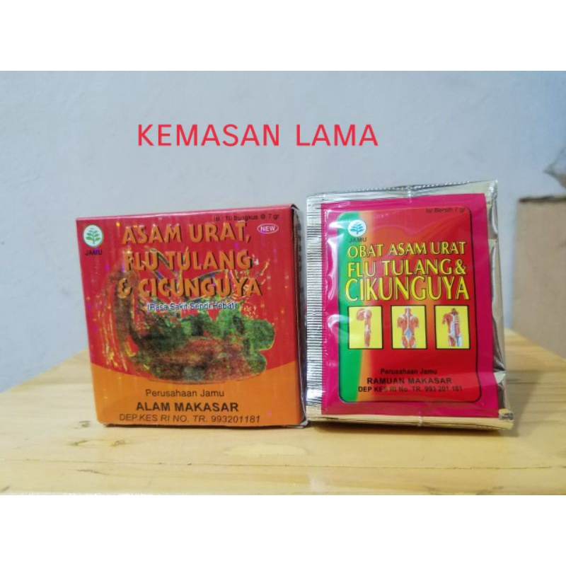 Jamu ALAM MAKASAR Asam Urat.Flu Tulang.Cikunguya