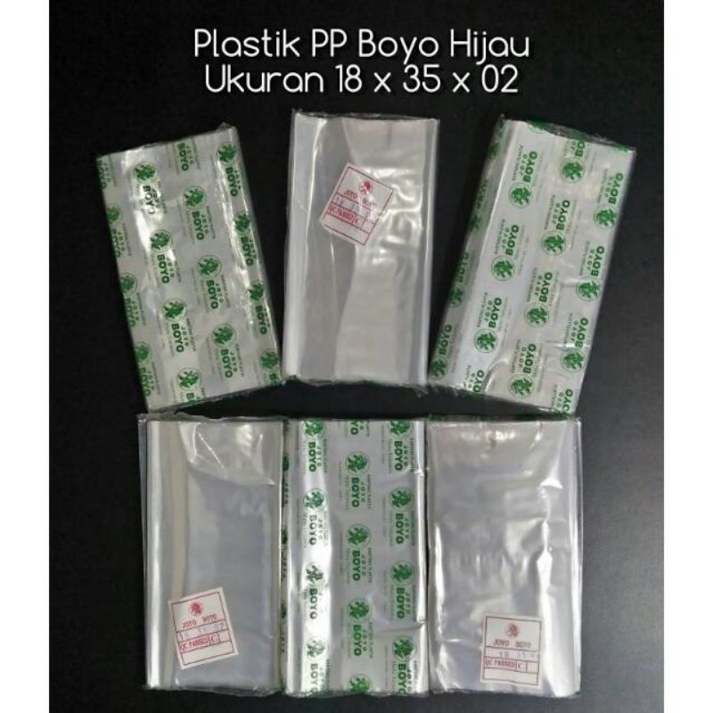 Plastik PP 18X35 , PP Bening Boyo Ukuran 18X35 , Plastik Bungkus.
