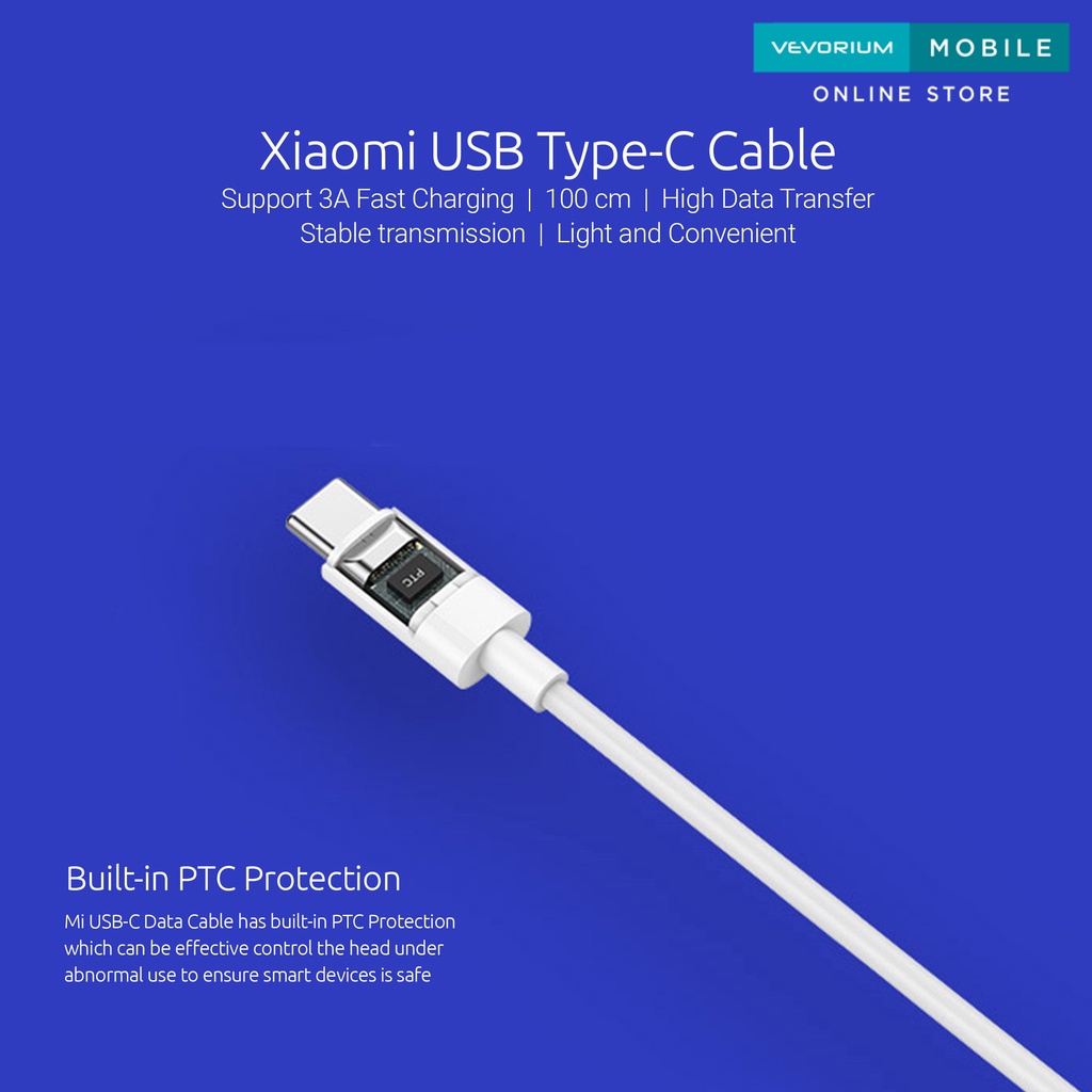 Xiaomi 3A 18W/22.5W USB Type C Data Cable 100cm Fast Charging Kabel Data Charger Type-C Tipe C Original 18 Watt Kabel 1m Cas Ori