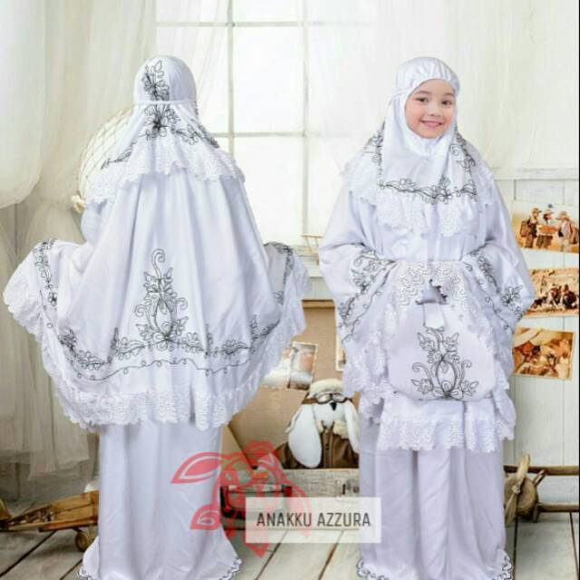 MUKENA KID AZZURA BORDIR