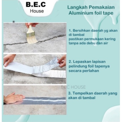 Tape Anti Bocor Anti Air Selotif Perekat Atap Ruangan Lakban Aluminum Tahan Panas Air 10CM