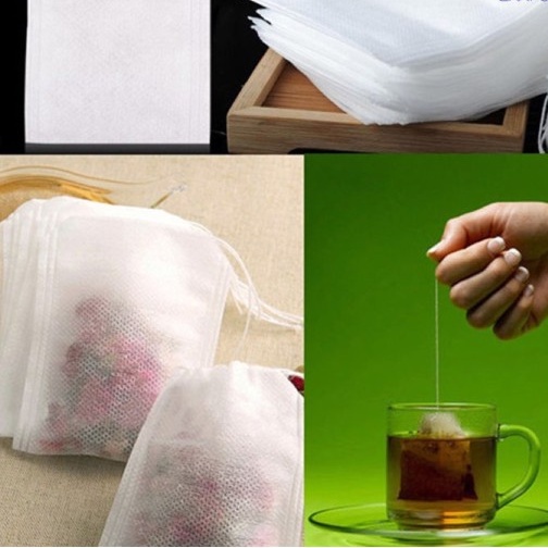 Kantong Teh Celup Kosong 100 PCS Teabag Pouch Teabag Saring Teh 5.5 X 7CM White Bisa Untuk Kopi / Obat T110 GS8