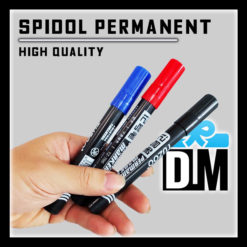 

Spidol Permanent Murah Tuzoo Original Marker Permanen Hitam Merah Biru Tinta Refillable