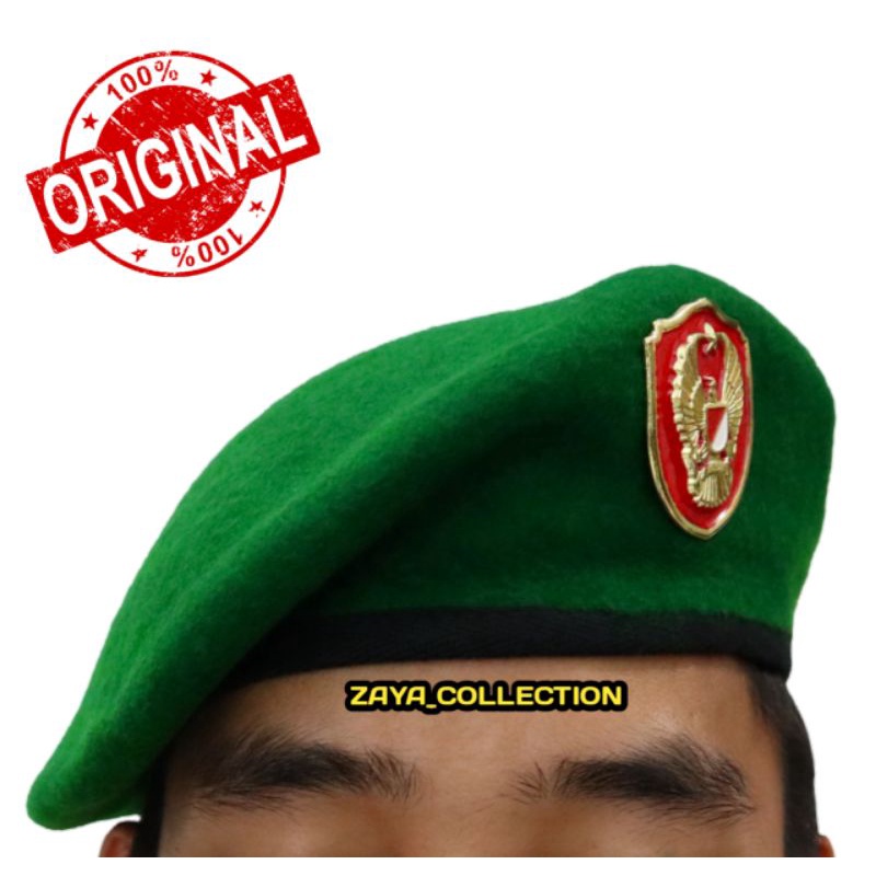 Baret Camel TNI AD suad + emblem TNI AD