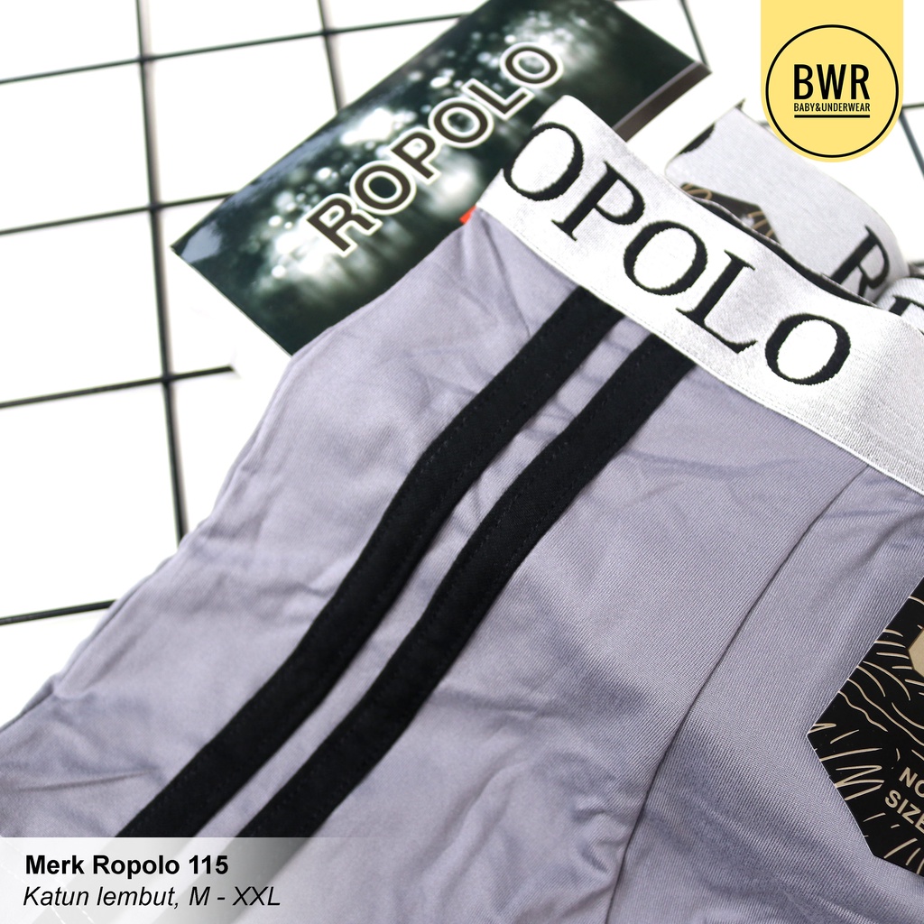[ 3pc ] Boxer ROPO LO 115 List | Celana Dalam Boxer Pria Underwear Sempak Pria Katun Lembut || Bwr