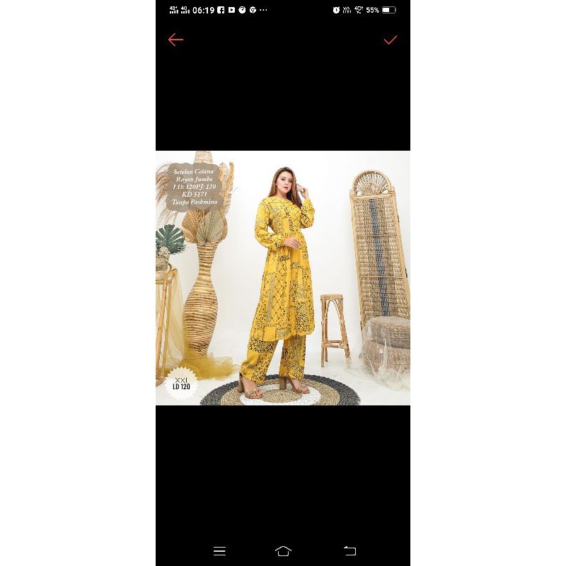 baju batik modern kulot setelan