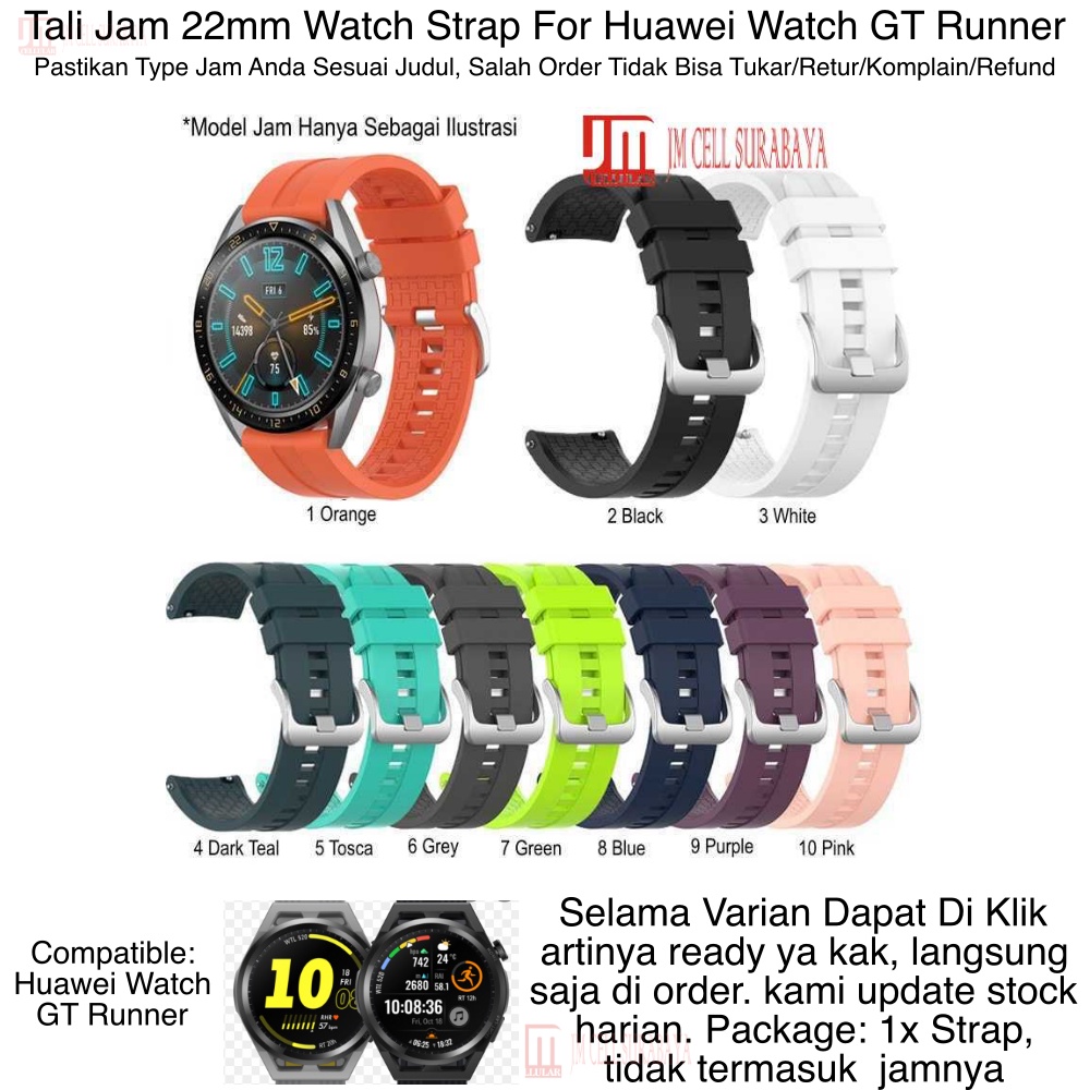 XLF Watch Strap Huawei Watch GT Runner - Tali Jam Tangan 22mm Rubber Silikon