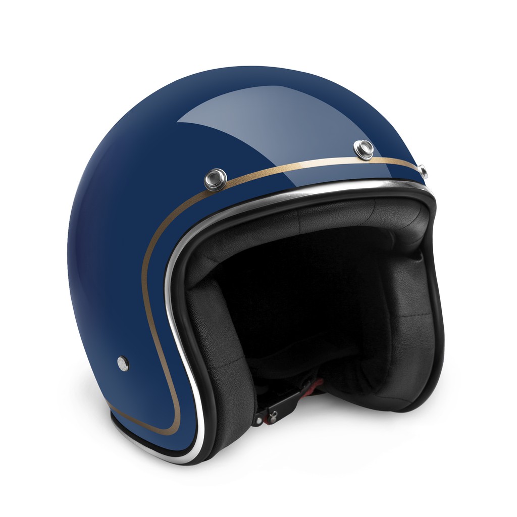 HELM RETRO ZULU AZURA BLUE GOLD CHROME