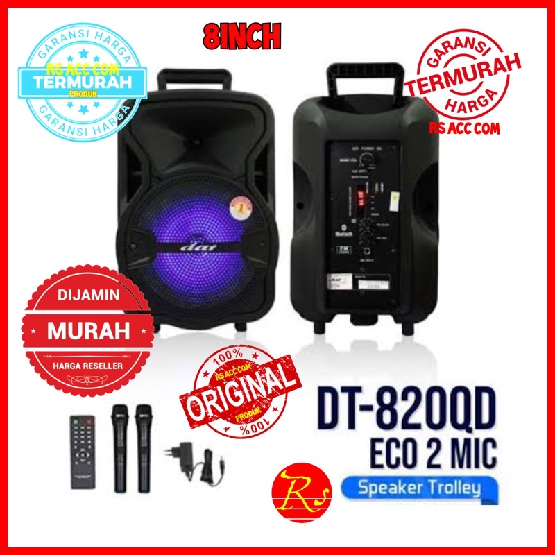 Speaker Portable DAT Bluetooth Usb Karaoke Di Smart Tv DT-820QD Grosir