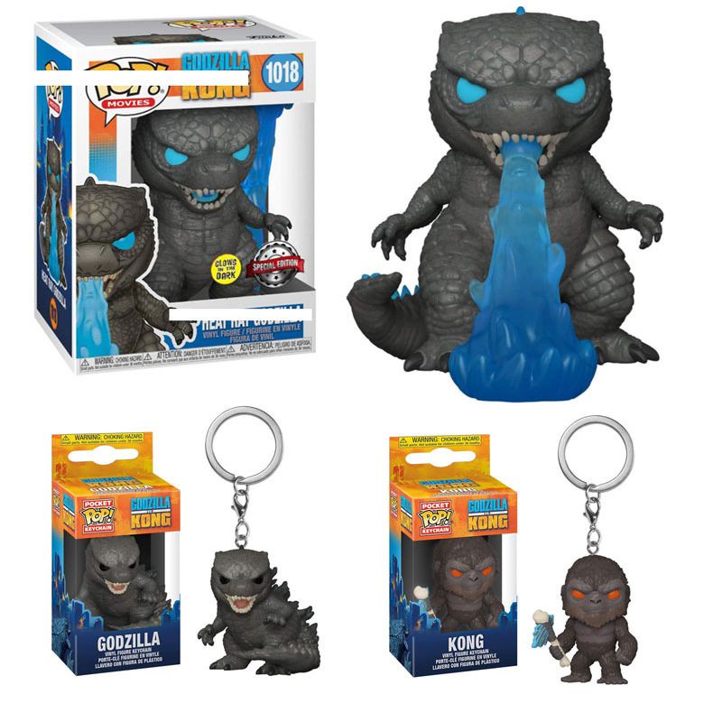 10cm Heat Ray Godzilla VS Kong Funko Pop Vinyl Action Figure Pendant Keychain Kid Toy