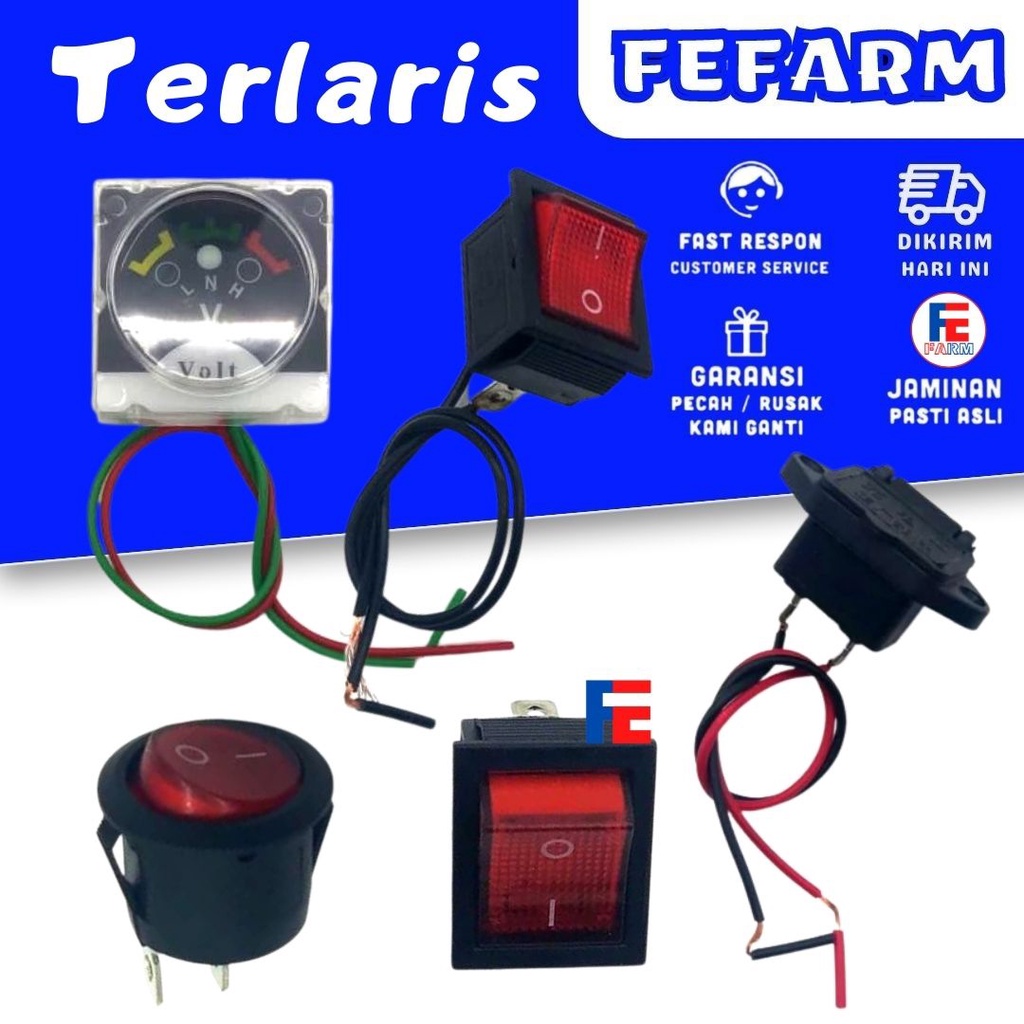 Sparepart Onderdil Tangki Sprayer Elektrik Colokan Saklar Potensio Cantolan Stik Volt Meter FEFARM