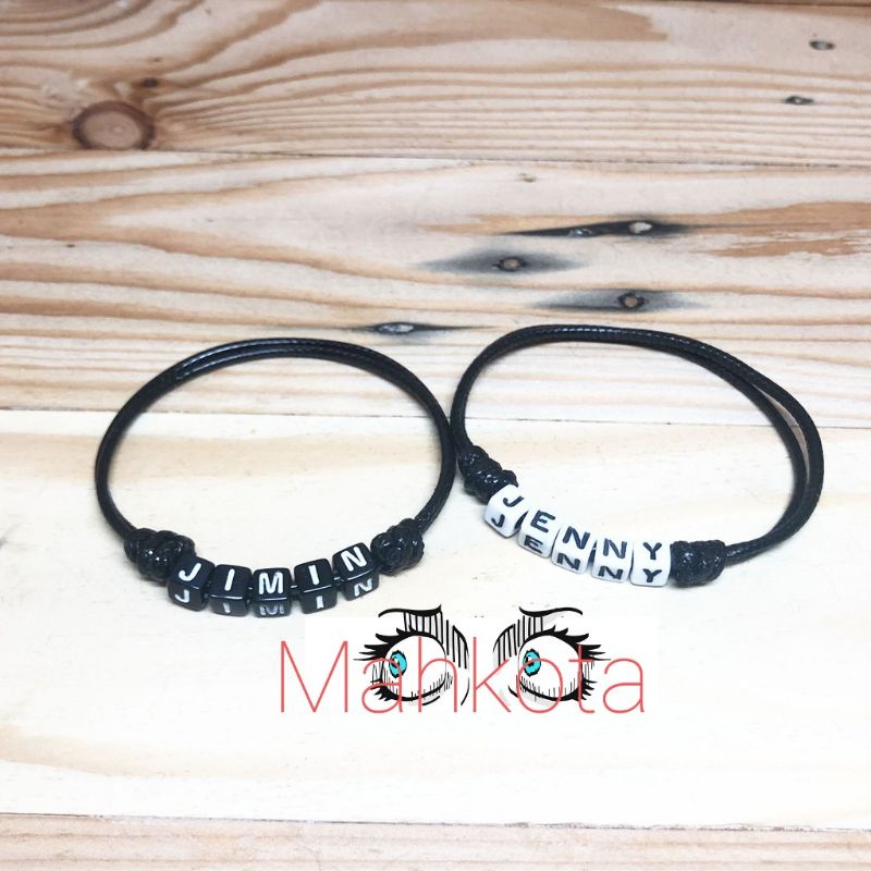 [COD]GELANG NAMA COSTUM/ COSTUM HURUF INISIAL PRIA DAN WANITA/ GELANG COUPLE/GELANG PASANGAN